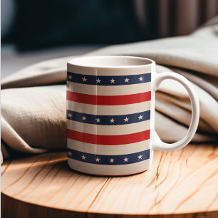 Mug Stripes de style drapeau patriotique