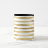 Mug Stripes d'or Monogramme personnalisé (Centre)