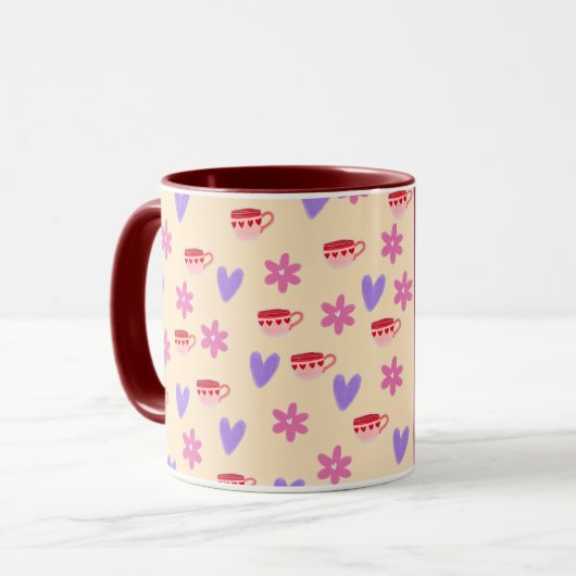 Mug Stripes Feminine Mama Coffee Break Art (Devant gauche)