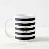 Mug Stripes Fleur de Lis Photo noire et blanche (Gauche)