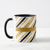 Mug Stripes Gold Parties scintillant Black Boho Popula (Gauche)