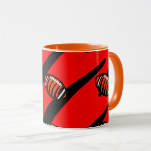 MUG STRIPES ORANGE ET NOIR