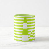 Mug Stripes sur bandes - Lime vert et blanc (Centre)
