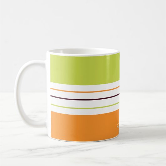 Mug Stripes vertes et orange automnales (Gauche)
