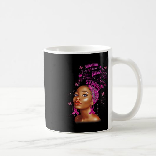 Mug Strong Smart Black Women Brast Cancer Survive Pin (Droite)