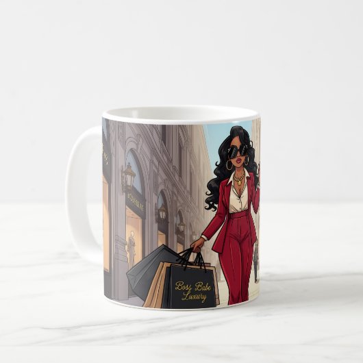 Mug Strong Smart Sovereign Boss Babe Red Power Suit (Devant gauche)