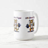 Mug **Strong Tiger – Cute Tiger Lifting Weights Illust (Devant droit)