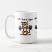 Mug **Strong Tiger – Cute Tiger Lifting Weights Illust (Gauche)