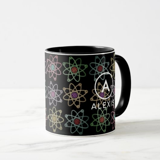 Mug Structure atomique du nom de monogramme Science (Devant droit)
