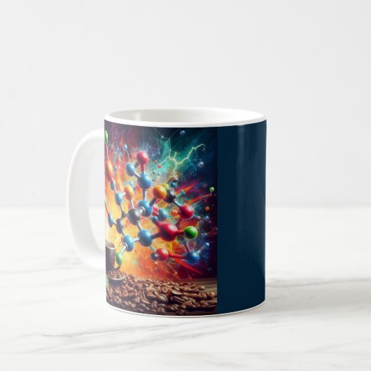 Mug Structure de caféine moléculaire - Science Art Caf (Devant gauche)