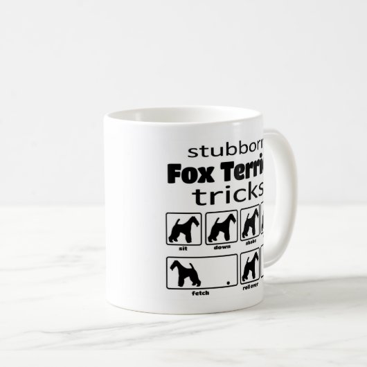 Mug Stubborn Fox Terrier Tricks (Devant droit)
