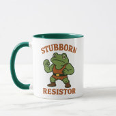 Mug Stubborn Resistor - Motivational Frog Gym Tee (Gauche)