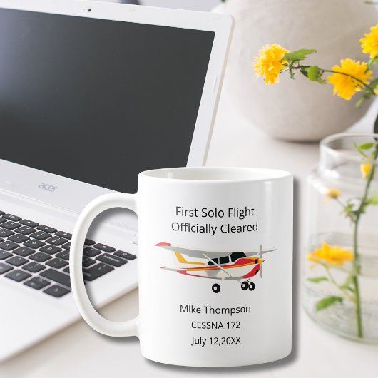 Mug Student Pilot First Solo Cessna Photo Personalized