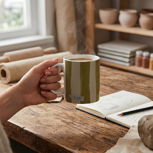 Mug Studio personnalisé avec rayure ocre foncé
