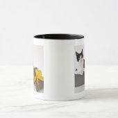 Mug Studio tiré du chat noir et blanc dans la (Centre)