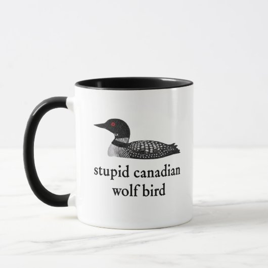 Mug Stupid Canadian Wolf Bird Hockey Romance for Hocke (Gauche)