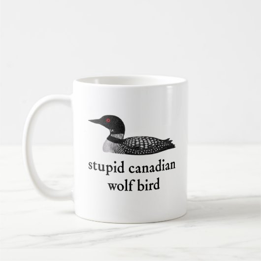 Mug Stupid Canadian Wolf Bird Hockey Romance for Hocke (Gauche)