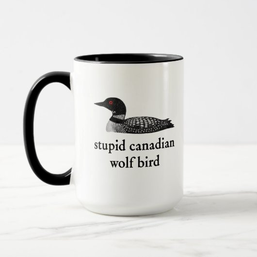Mug Stupid Canadian Wolf Bird Hockey Romance for Hocke (Gauche)