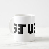 Mug Stupide sur la Mug, astucieux dans le miroir (Devant gauche)