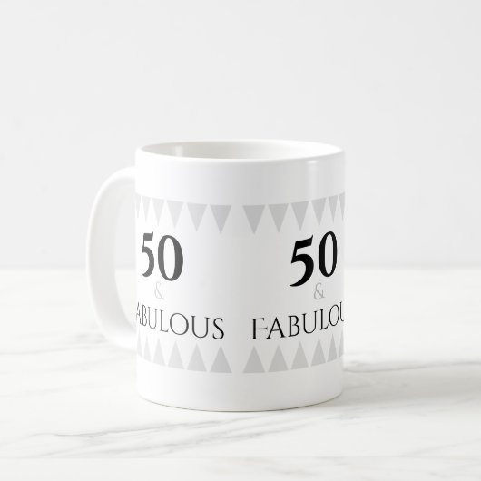 Mug Style 50 & Fabuleux Silver Black Typographie (Devant gauche)