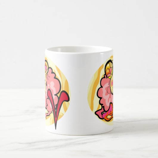 Mug Style années 1970 Aries Peinture avec Symbole (Centre)