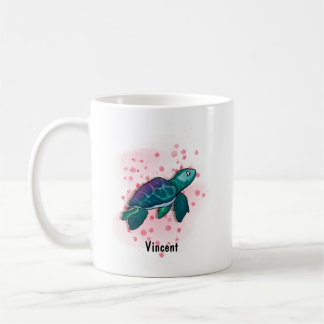 Mug Style aquarelle de la tortue bleue