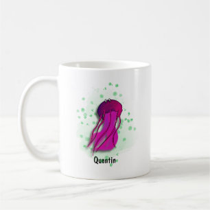 Mug style aquarelle méduse rose