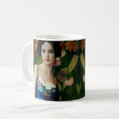 Mug Style Art Déco Elégant Femme avec Grandes Fleurs A (Devant gauche)