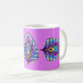 Mug Style Art Nouveau Vitrage Peacock Plumes (Devant droit)