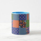 Mug Style Art populaire Faux Patchwork Ringer Coffee M (Centre)