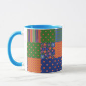 Mug Style Art populaire Faux Patchwork Ringer Coffee M (Gauche)