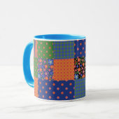 Mug Style Art populaire Faux Patchwork Ringer Coffee M (Devant gauche)