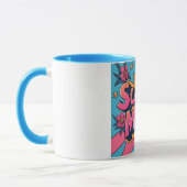 Mug Style bande dessinée Super Maman Fleurs Étoiles Fê (Gauche)