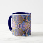 Mug Style Batik Bleu, Jaune et Violet (Devant gauche)