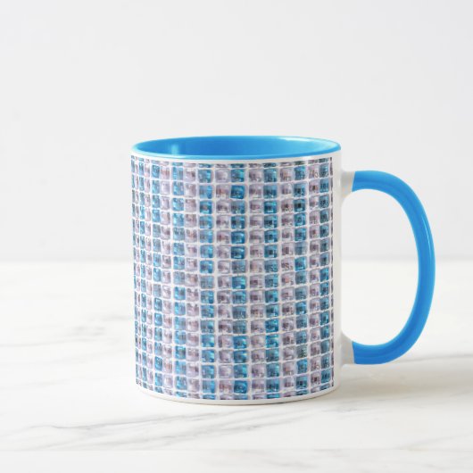 Mug Style bleu cyan de fausses pierres de topaze (Droite)