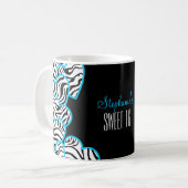 Mug Style Blue Sweet 16 Zebra Heart Design Nom (Devant gauche)