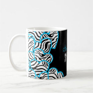 Mug Style Blue Sweet 16 Zebra Heart Design Nom