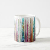 Mug Style Boho, art alcoolique, rayures d'art (Devant droit)