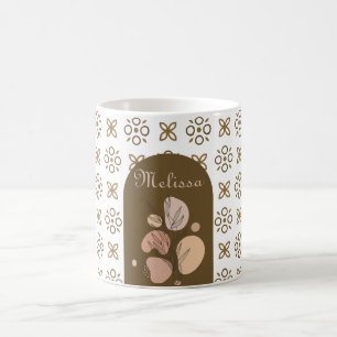 Mug style boho rétro fleuri motif géométrique coloré