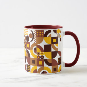 Mug style boho rétro motif moderne coloré géométrique