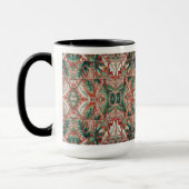 Mug Style Carrelage Rouge Conception de feuillage (Gauche)