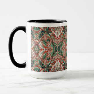 Mug Style Carrelage Rouge Conception de feuillage
