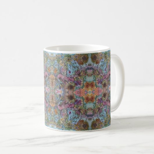 Mug Style Chic Flower Garden aquarelle peinture (Devant droit)