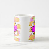 Mug Style comique Pop Retro Jaune violet OMG Arc-en-ci (Centre)