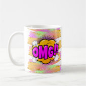 Mug Style comique Pop Retro Jaune violet OMG Arc-en-ci (Gauche)