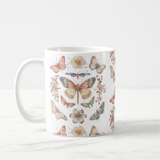 Mug Style Cottagecore Papillons Moths (Gauche)