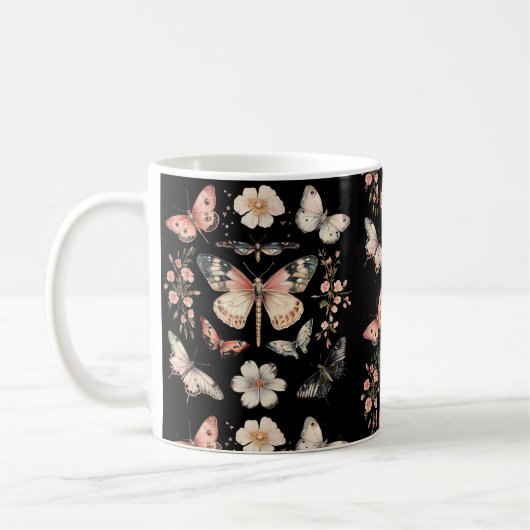 Mug Style Cottagecore Papillons Moths (Gauche)