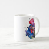 Mug Style d'aquarelle de poulet du coq du pays (Devant droit)
