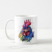 Mug Style d'aquarelle de poulet du coq du pays (Gauche)