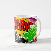 Mug Style de bande dessinée pop art motif sans couture (Devant droit)